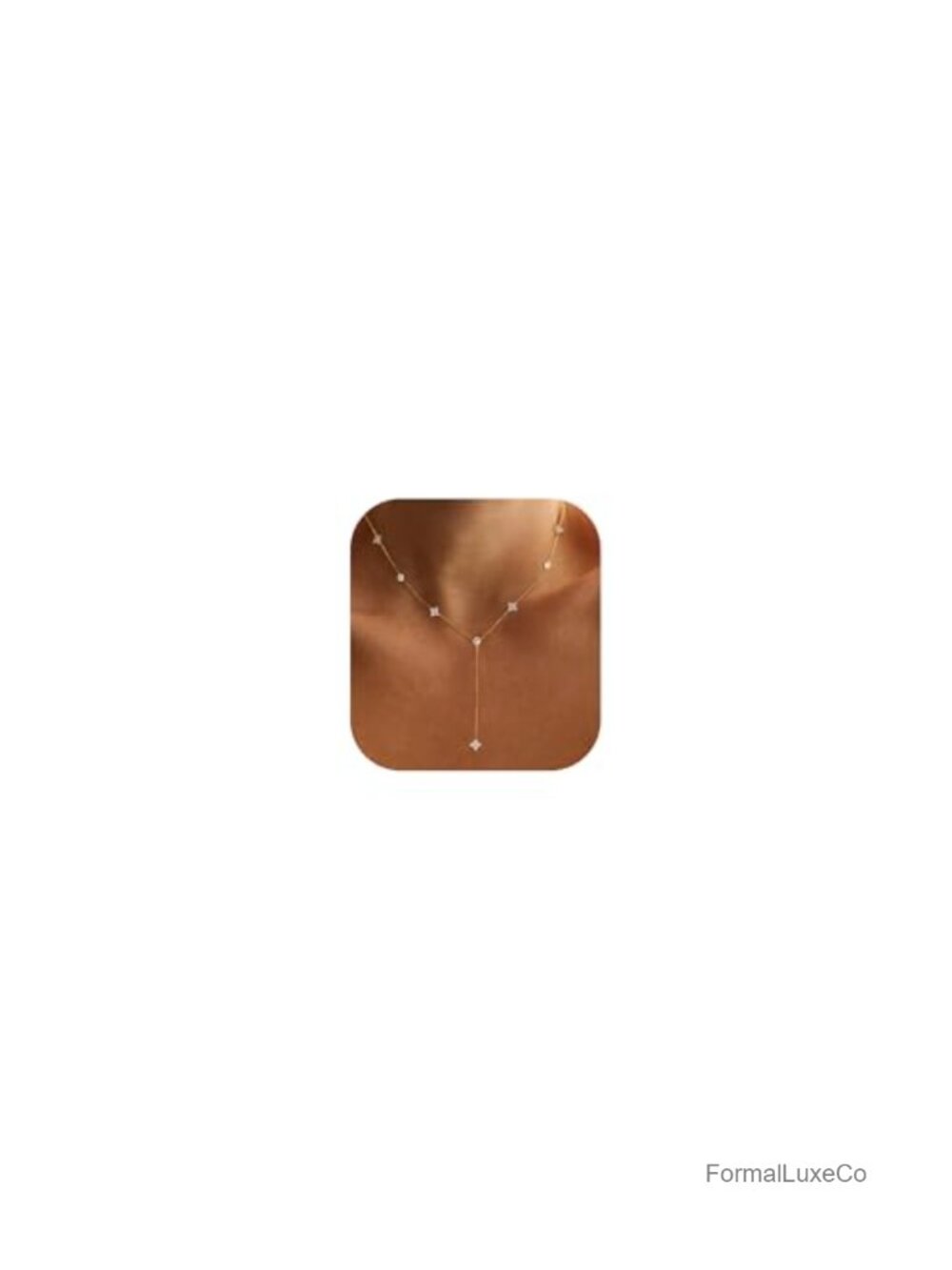 14K Gold Plated Lariat Y Necklace Dainty CZ Statement Jewelry